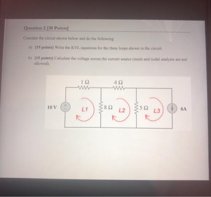 Solved Question 2 [30 Points] Consider the circuit shown | Chegg.com