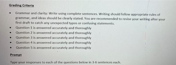 Solved Grading Criteria . Grammar and clarity: Write using | Chegg.com
