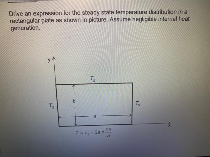 Solved Drive an expression for the steady state temperature | Chegg.com