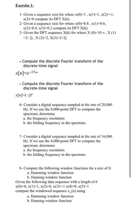 1 Given A Sequence X N For Where