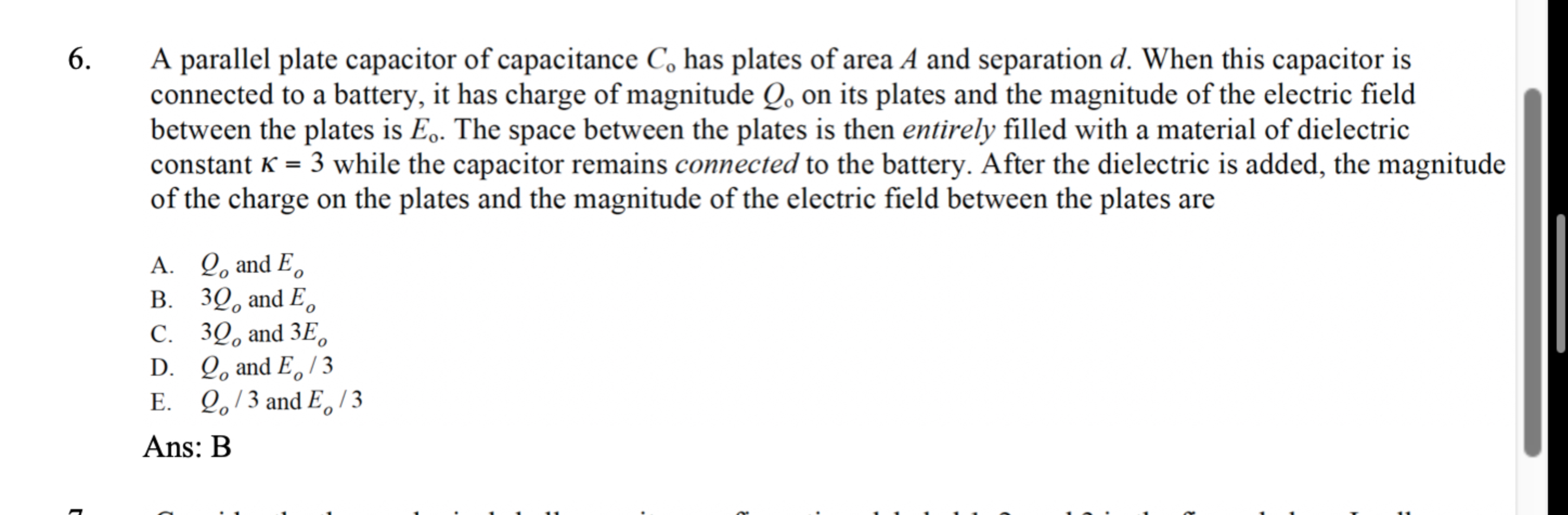 Solved A parallel plate capacitor of capacitance Co ﻿has | Chegg.com