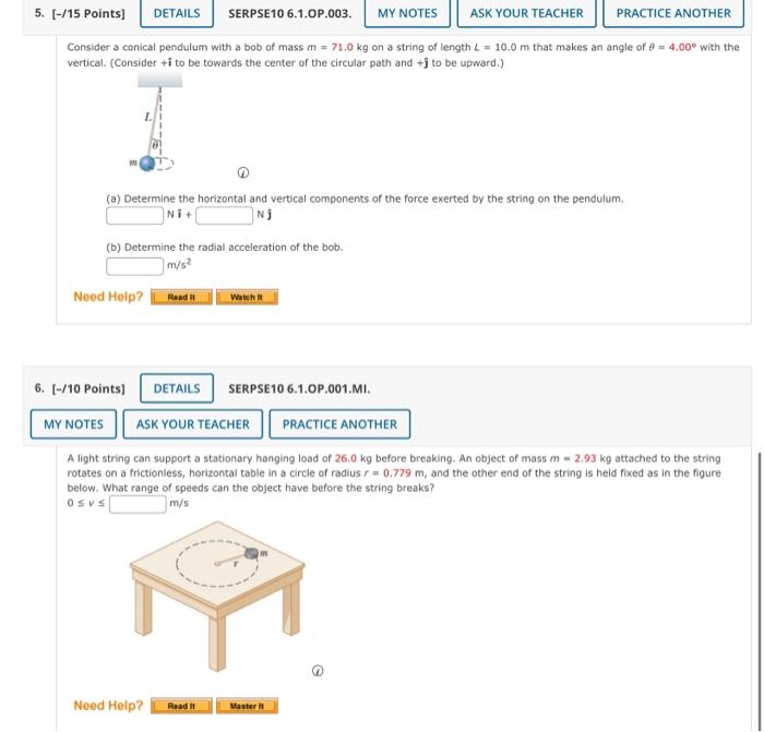 Solved Consider A Conical Pendulum With A Bob Of Mass M=71.0 | Chegg.com