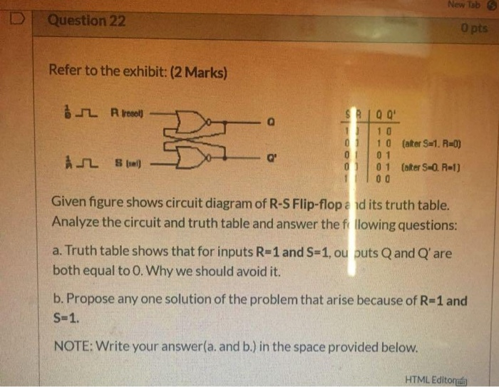Solved New Tab Question 22 O pts Refer to the exhibit: (2 | Chegg.com