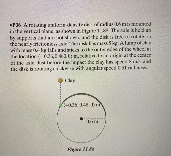 Solved P A Rotating Uniform Density Disk Of Radius M Chegg Com