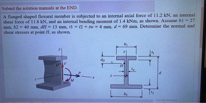 Solved Submit the solution manuals at the END. A flanged | Chegg.com