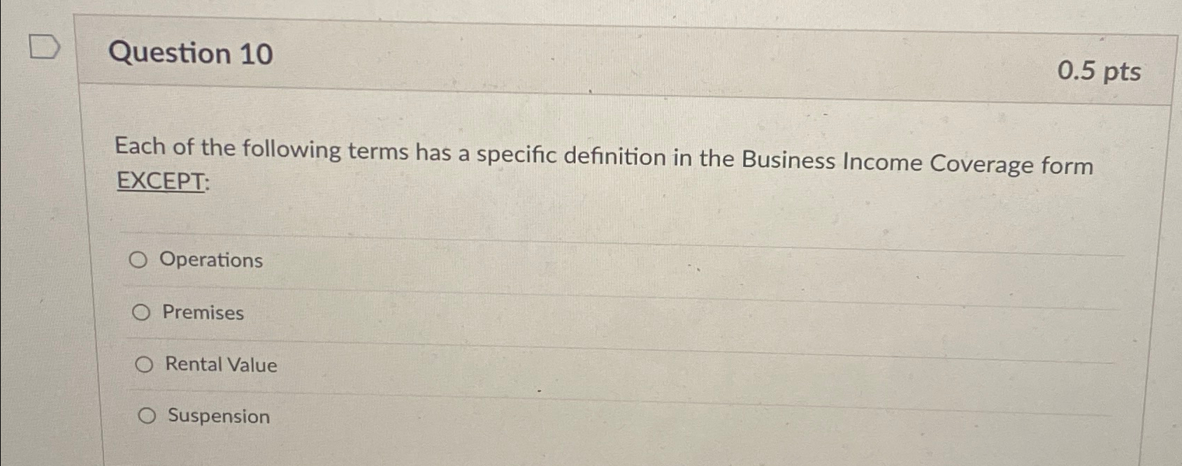 Solved Question 100.5ptsEach of the following terms has a | Chegg.com