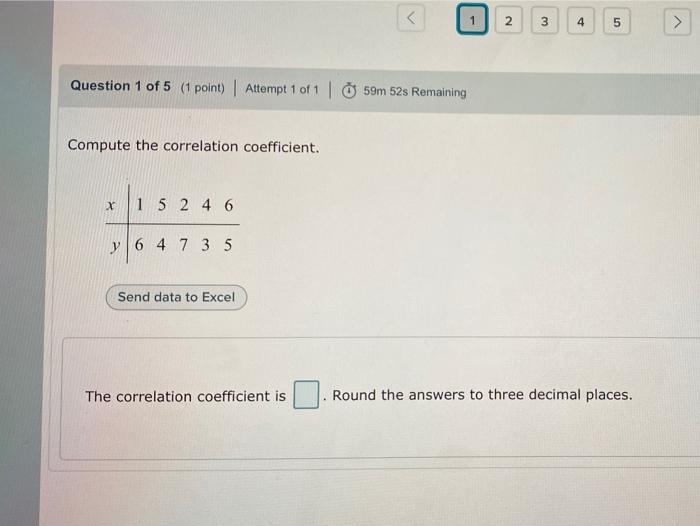 Solved Question 1 of 5 (1 point) Attempt 1 of 1 | Chegg.com