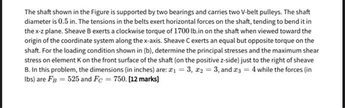 Solved The shaft shown in the figure is supported by two | Chegg.com
