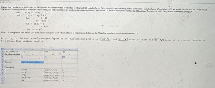 Solved QUESTION Farmy grows and comment builds of when the | Chegg.com