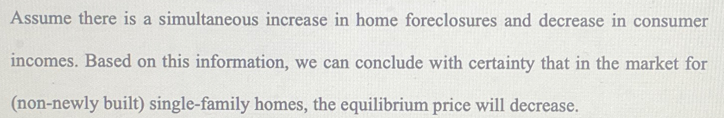 Solved Assume there is a simultaneous increase in home | Chegg.com