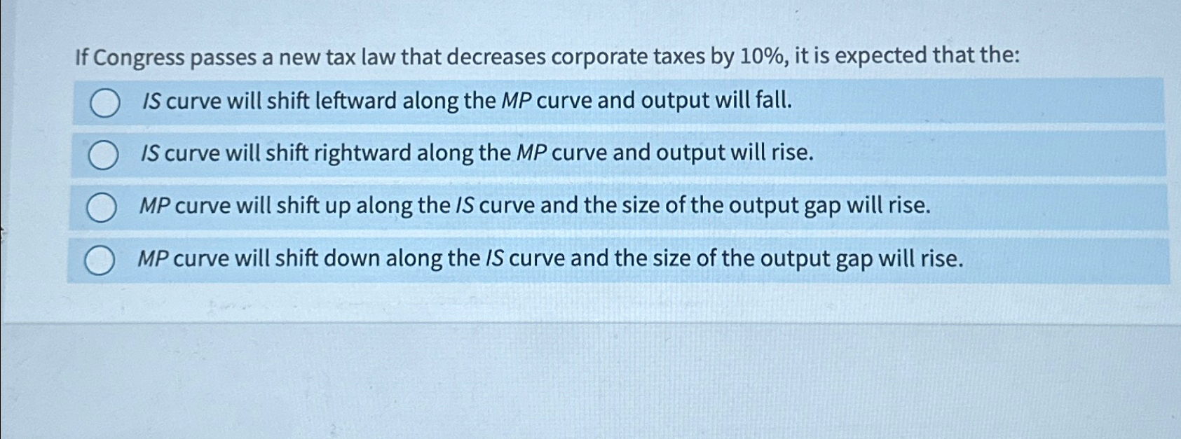 Solved If Congress passes a new tax law that decreases | Chegg.com