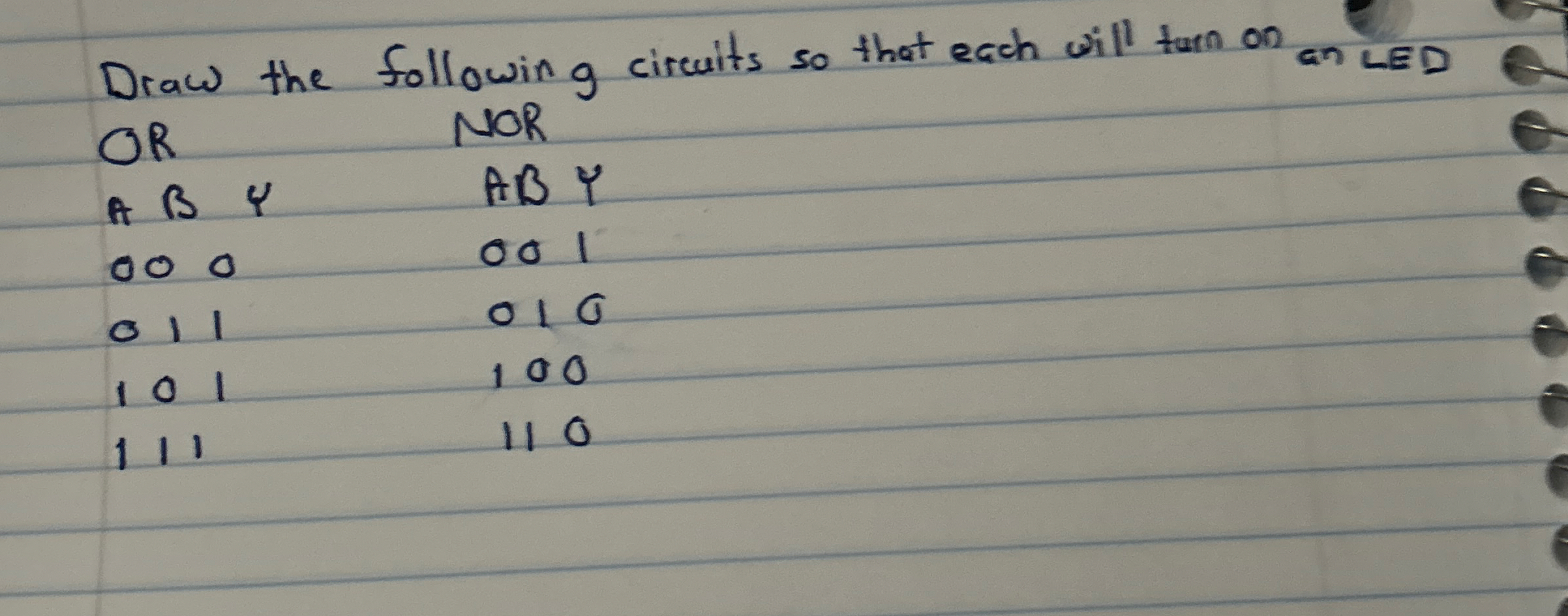 Solved Draw the following circuits so that each will turn on | Chegg.com