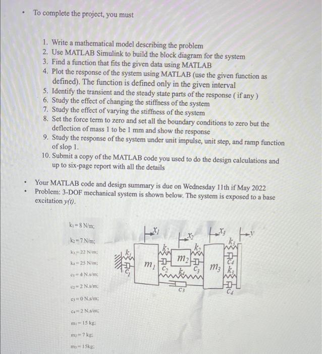 Solved To complete the project, you must 1. Write a | Chegg.com