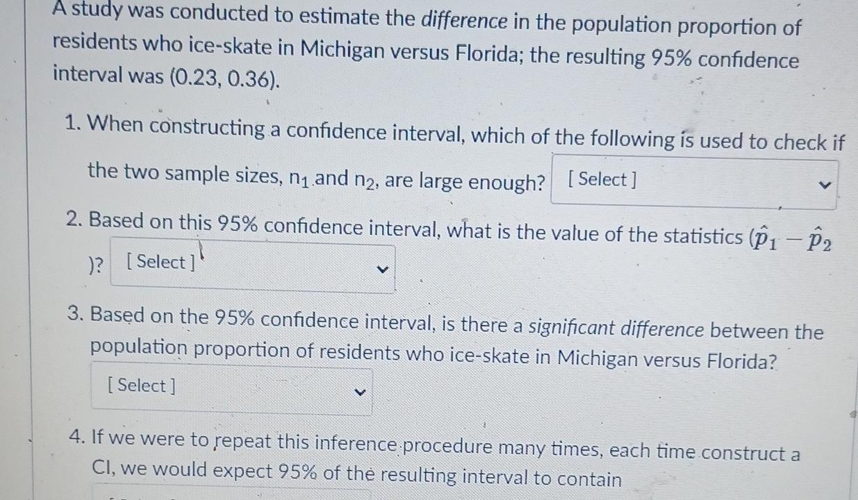 Solved A study was conducted to estimate the difference in | Chegg.com