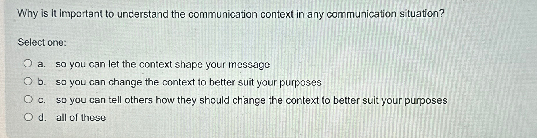 Solved Why is it important to understand the communication | Chegg.com