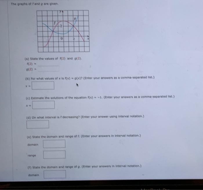 Solved The graphs of \\( t \\) and \\( g \\) are given. (a) | Chegg.com