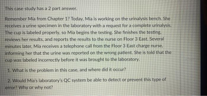 Solved This case study has a 2 part answer. Remember Mía | Chegg.com