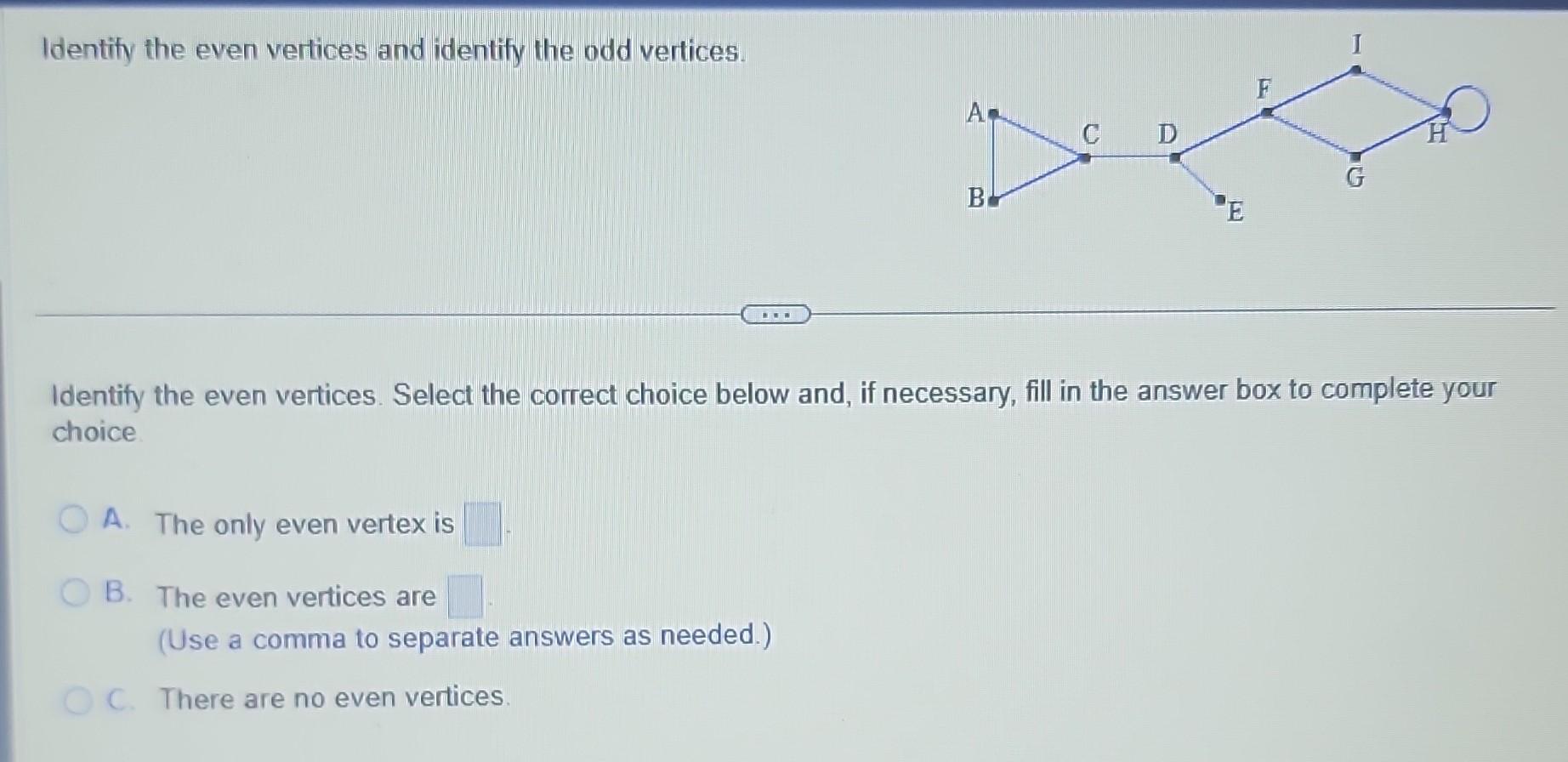 Solved Identify The Even Vertices And Identify The Odd