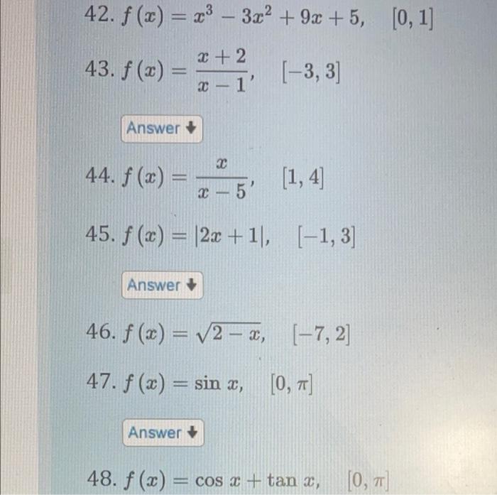 Solved Using the Mean Value Theorem In Exercises 39, 40, 41, | Chegg.com
