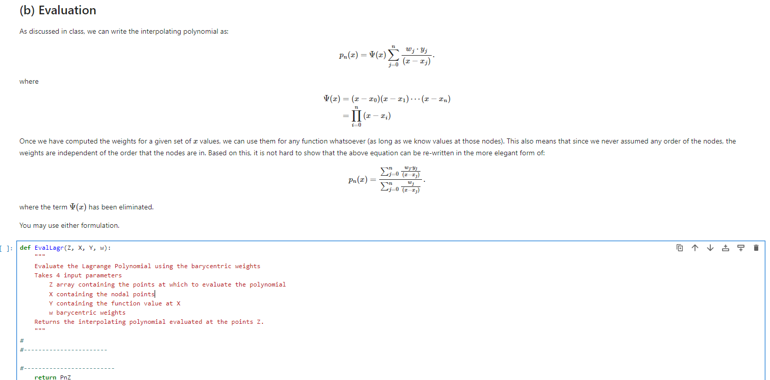 Solved using python, (b) EvaluationAs discussed in class, | Chegg.com