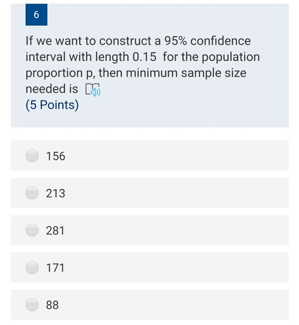 Solved 6 If we want to construct a 95% confidence interval | Chegg.com