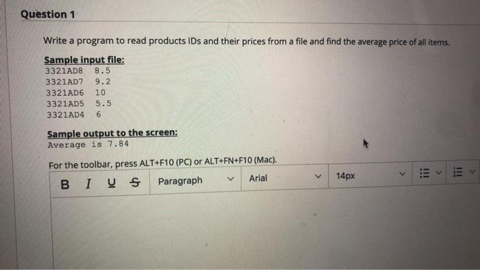 Solved (ASAP)Write a java program to read products IDs and | Chegg.com