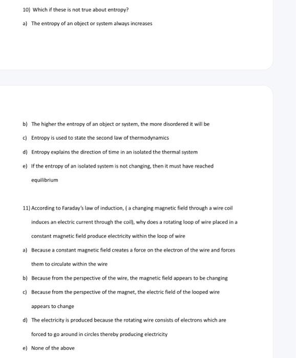 Solved a) The entropy of an object or system always | Chegg.com