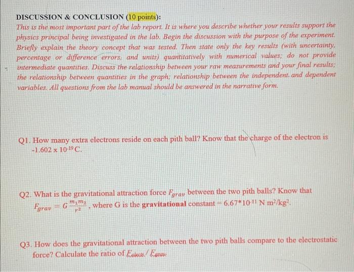 Solved DISCUSSION \& CONCLUSION ( 10 points): This is the | Chegg.com