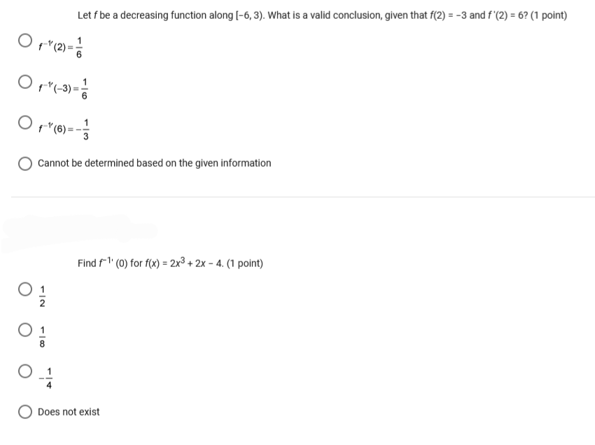 Solved Let f be a decreasing function along [−6,3). What is | Chegg.com