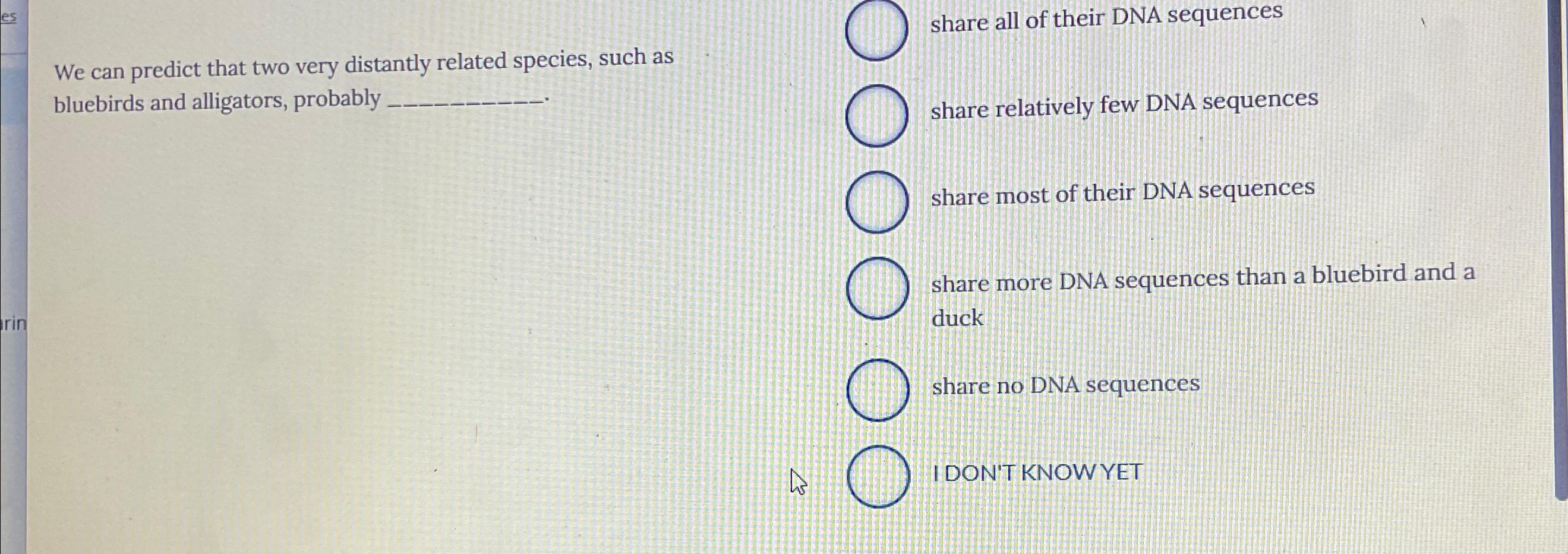 Solved We can predict that two very distantly related | Chegg.com