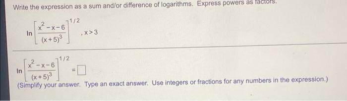 Solved Write the expression as a sum and/or difference of | Chegg.com