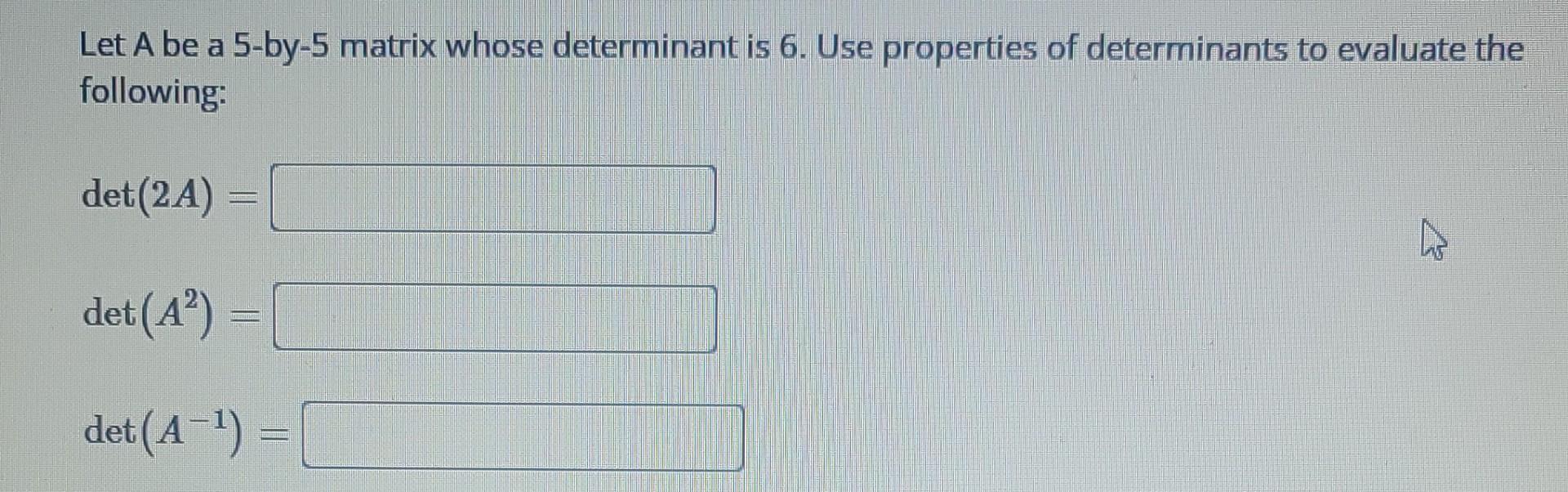 Solved Solve The Following Equation Involving A Determinant. | Chegg.com