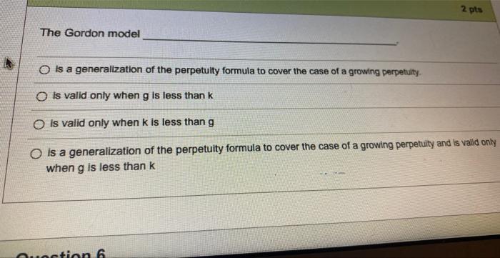 Solved The Gordon model Is a generalization of the | Chegg.com