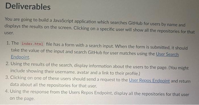 Solved You are going to build a JavaScript application which | Chegg.com