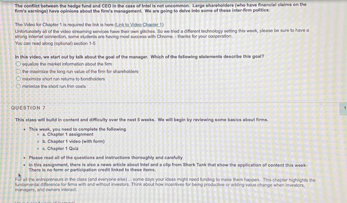 The conflict between the hedge fund and CEO in the | Chegg.com