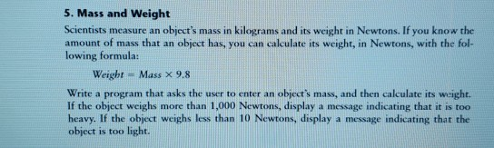 how do you measure mass and weight of an object