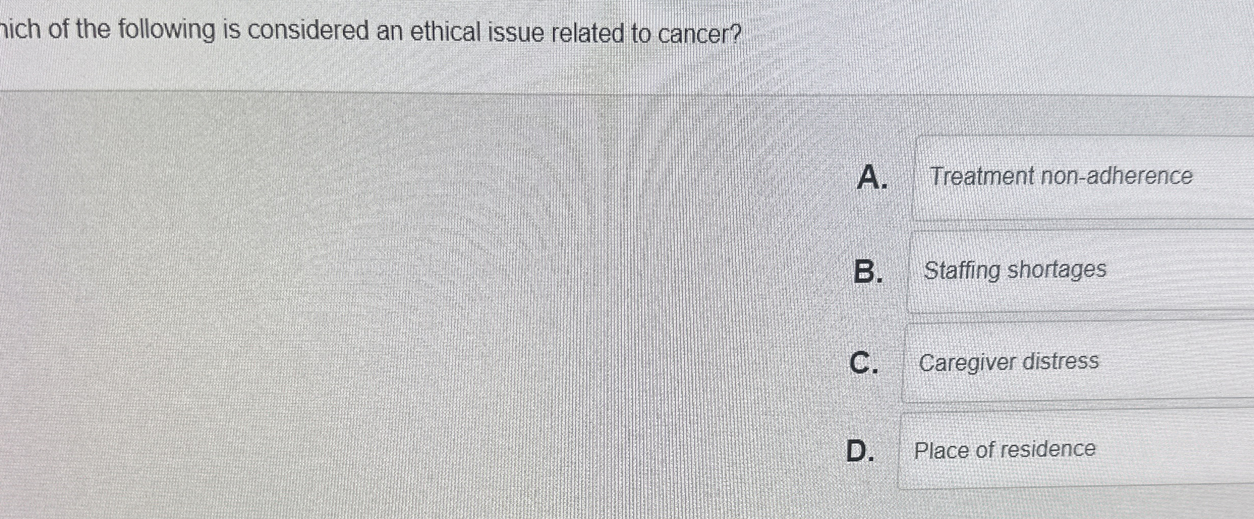 Solved hich of the following is considered an ethical issue | Chegg.com