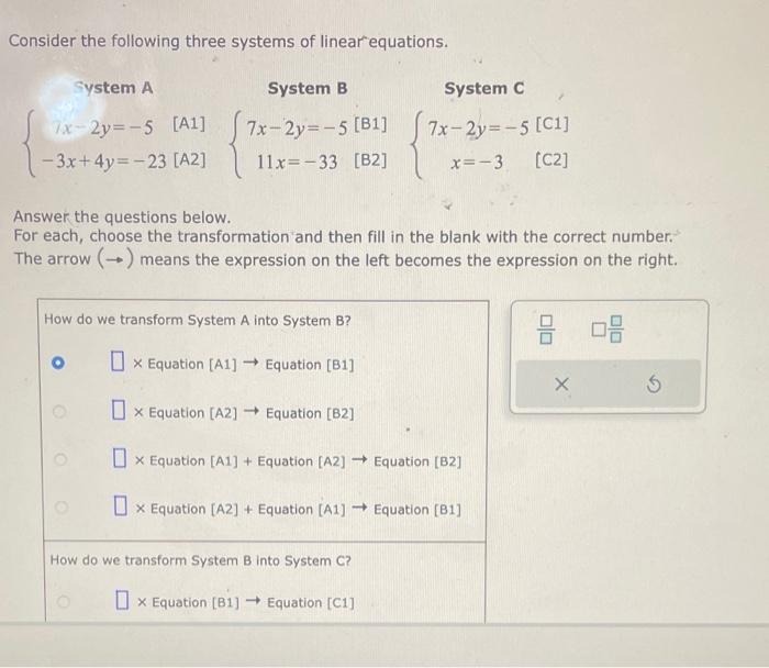 Solved Consider The Following Three Systems Of Linear | Chegg.com