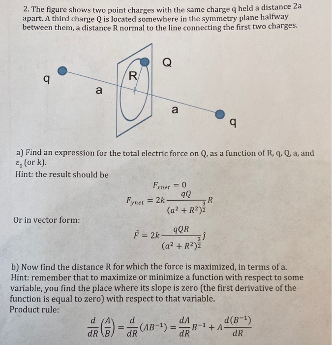 Solved 2. The figure shows two point charges with the same | Chegg.com