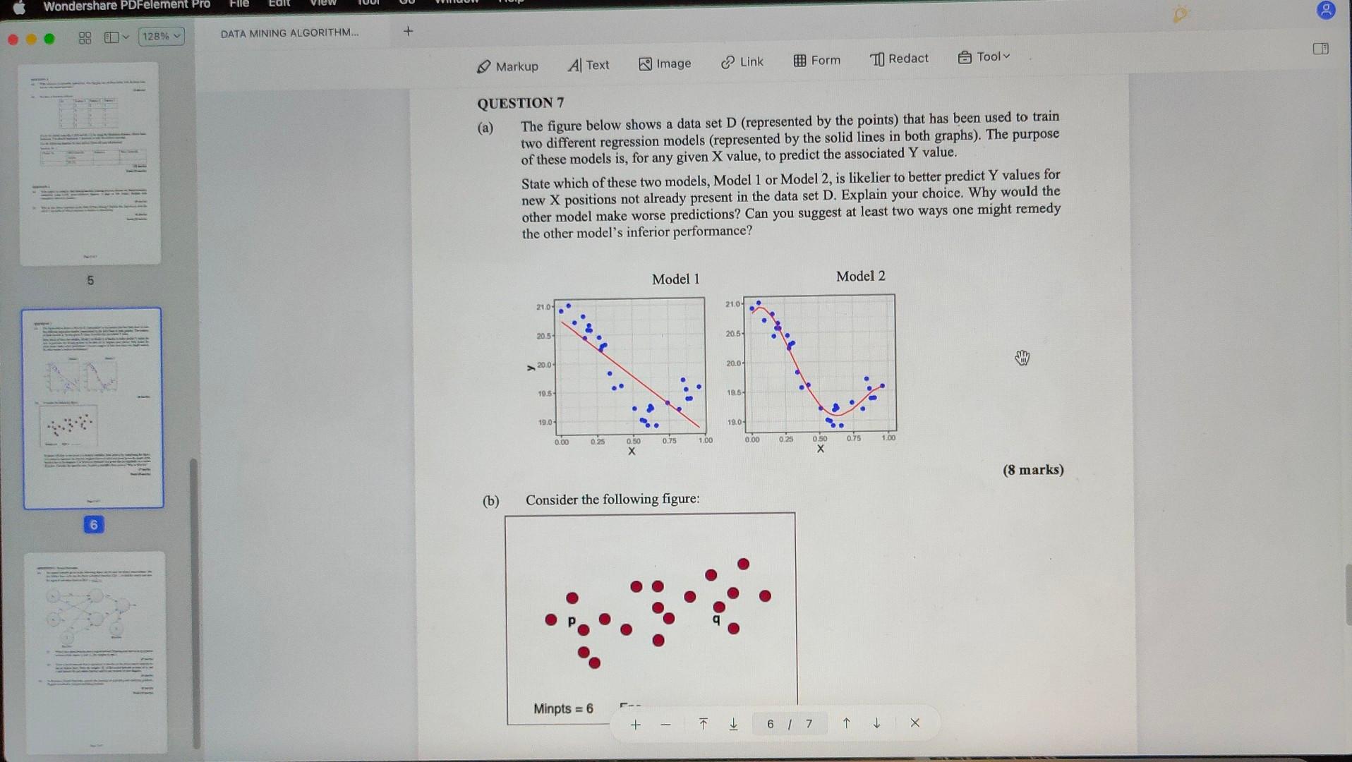 Solved QUESTION 7 (a) The figure below shows a data set D | Chegg.com