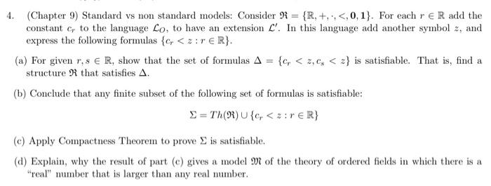 Solved (Chapter 9) Standard vs non standard models: Consider | Chegg.com