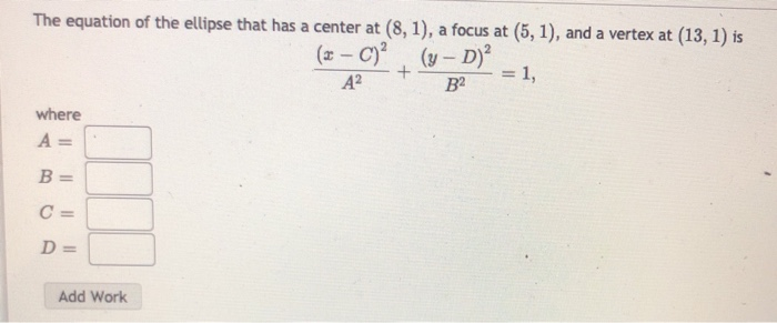 Solved The equation of the ellipse that has a center at | Chegg.com