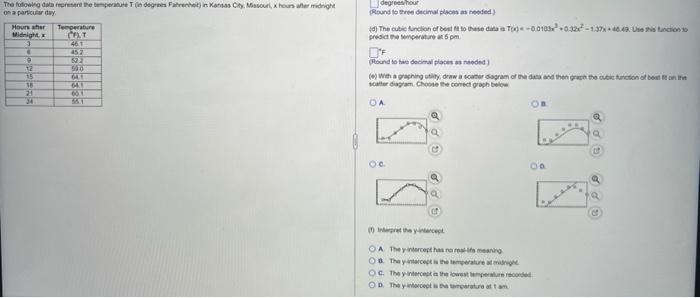 The following data represent the temperature T (in | Chegg.com