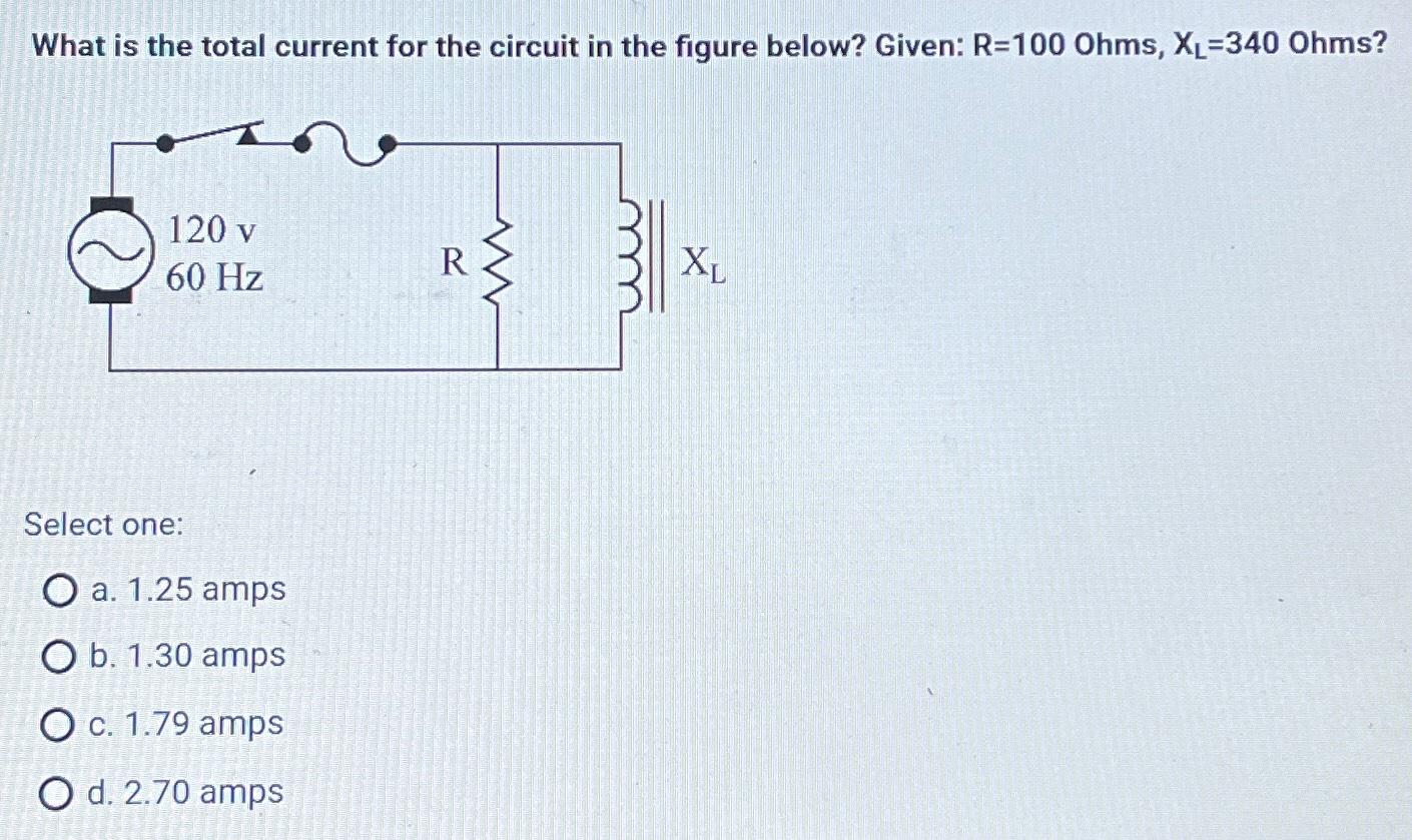 Solved What is the total current for the circuit in the | Chegg.com