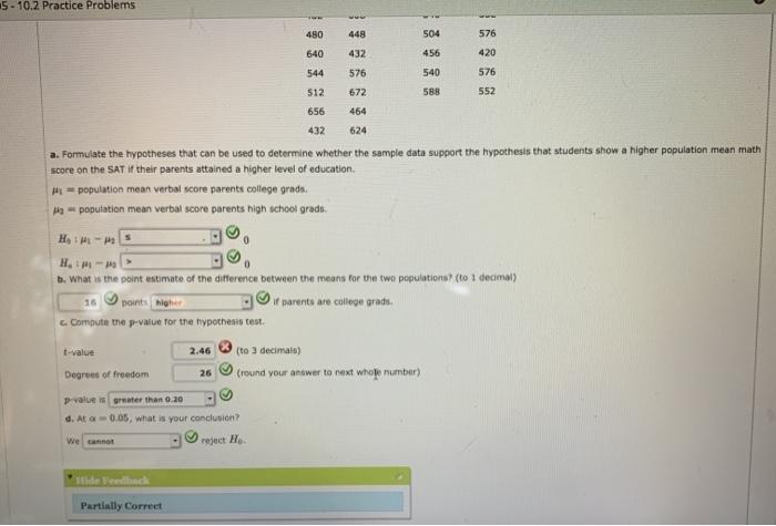 Answered: The College Board provided comparisons…