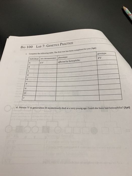 Solved Bio 100 LAB 7: GENETICS PRACTICE Example of crossing | Chegg.com
