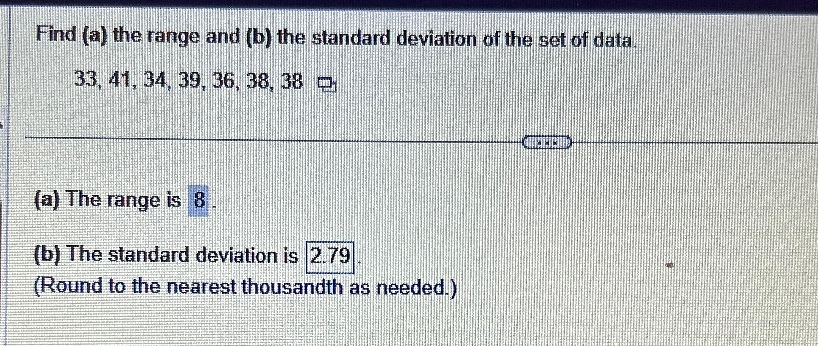 Solved Find (a) ﻿the Range And (b) ﻿the Standard Deviation | Chegg.com