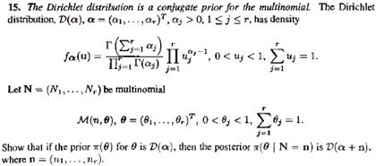 The Dirichlet distribution is a conjugate prior for | Chegg.com