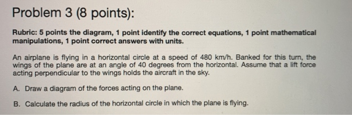 Solved Problem 3 (8 points): Rubric: 5 points the diagram, 1 | Chegg.com