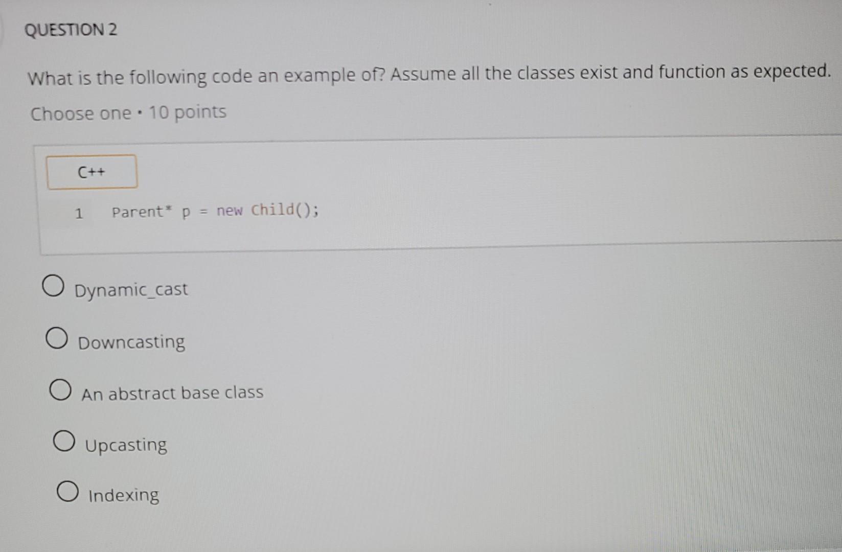Solved What is the following code an example of? Assume all | Chegg.com